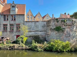 Houses along one of the canals in Bruges